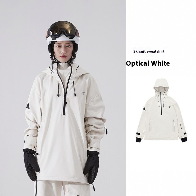 Ski Suit Soft Shell Sweater Women's Men's Pullover Top Veneer Double Board Waterproof Coat - Image 9