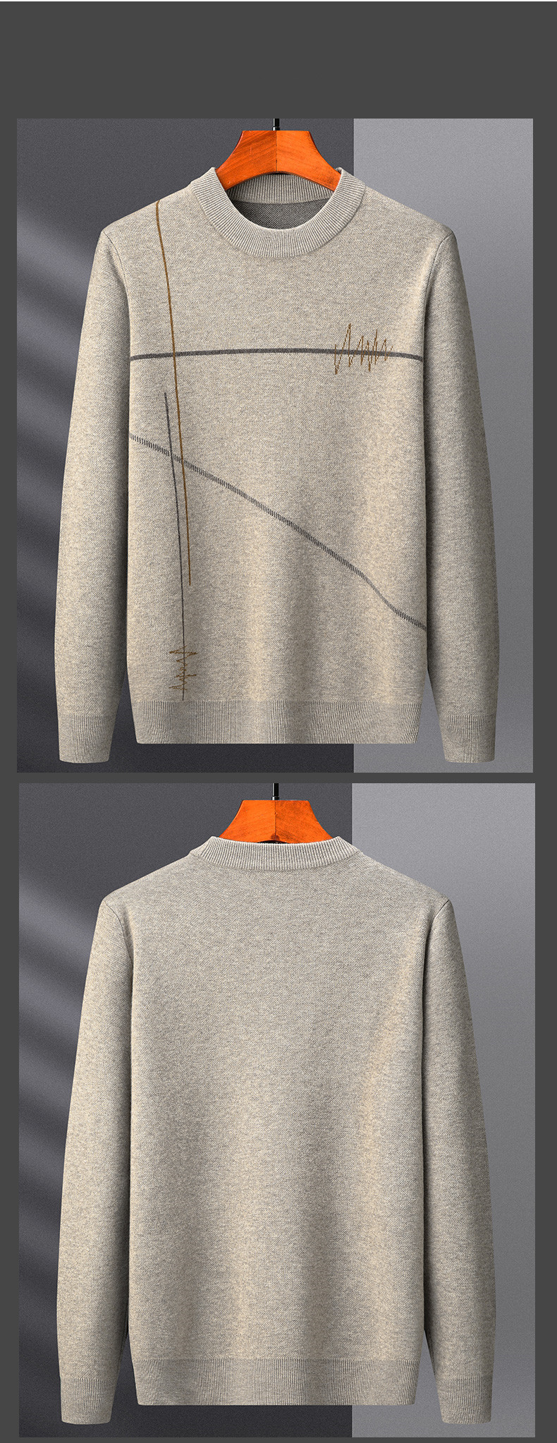 Men's Thickened Warm Round Neck Casual Sweater - Image 3