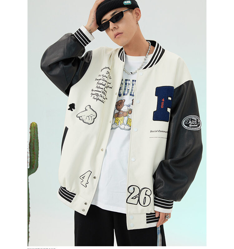 Oversized White Varsity Jacket