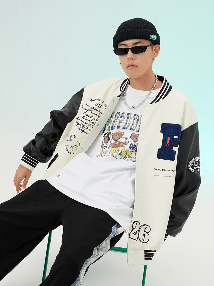 Oversized White Varsity Jacket - Image 3