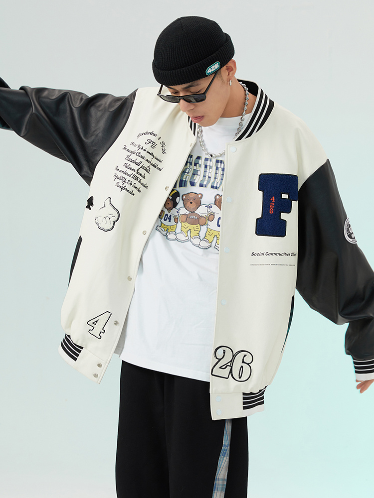 Oversized White Varsity Jacket - Image 2