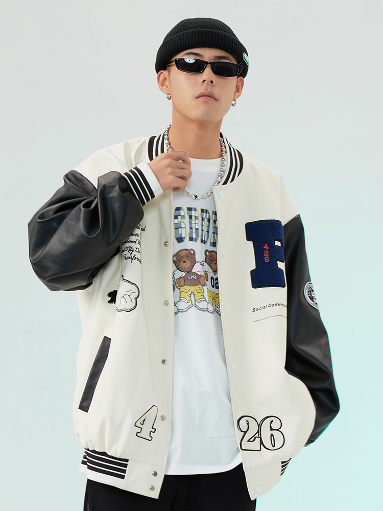 Oversized White Varsity Jacket - Image 4