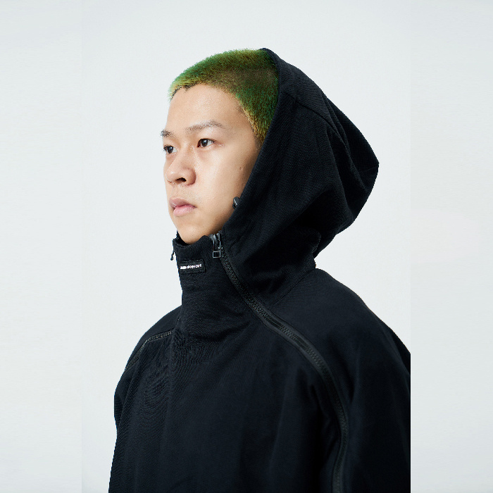 Double Zipper Hooded Knitted Pullover Sweatshirt - Image 2