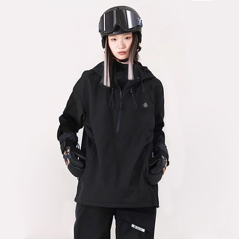 Ski Suit Soft Shell Sweater Women's Men's Pullover Top Veneer Double Board Waterproof Coat - Image 7
