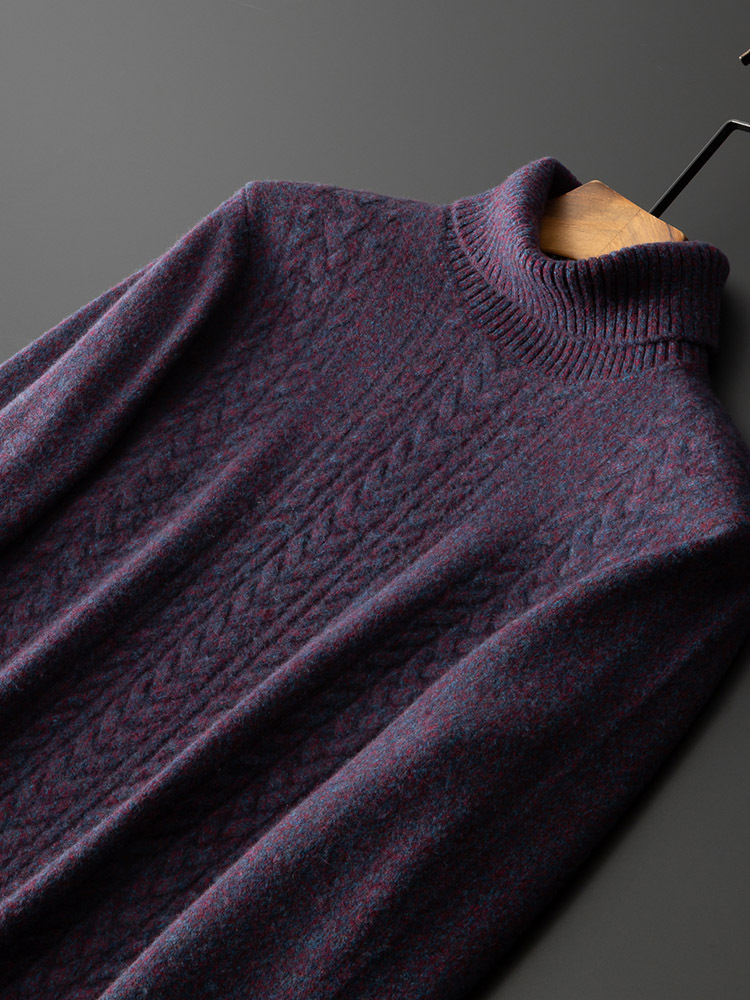 Turtleneck Cashmere Sweater Men's Autumn And Winter Seven Stitch Thickening