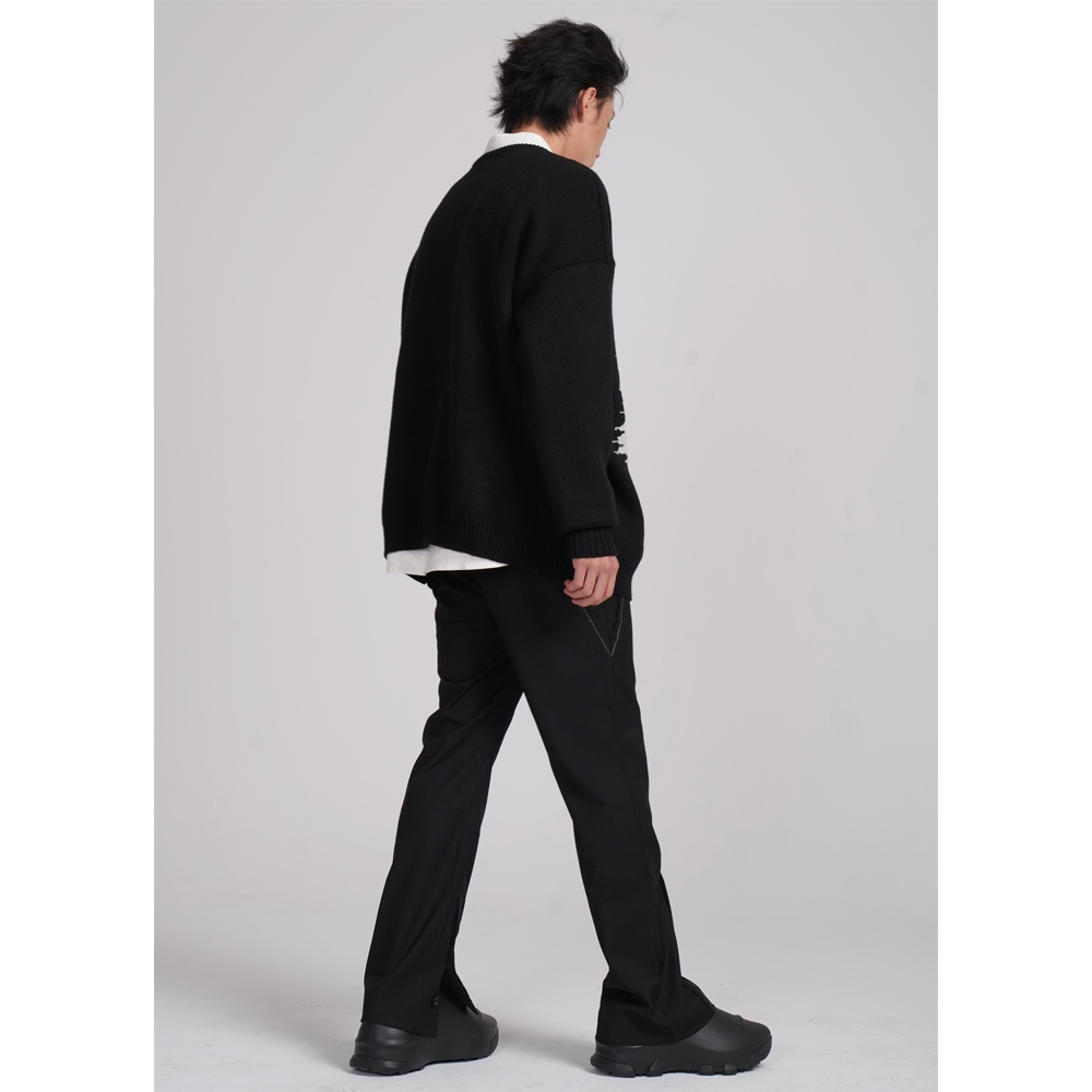 Men's Oversized Thick Jacquard Pullover Sweater - Image 2