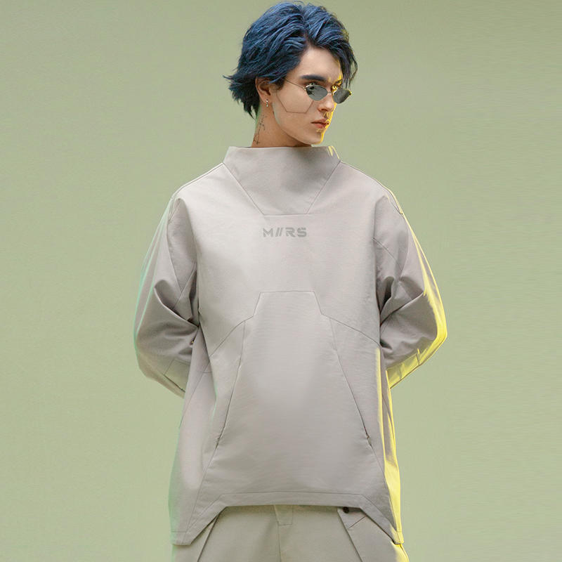 Men's And Women's Fashion Embedded Structure Vertical Cutting Pullover Coat - Image 3