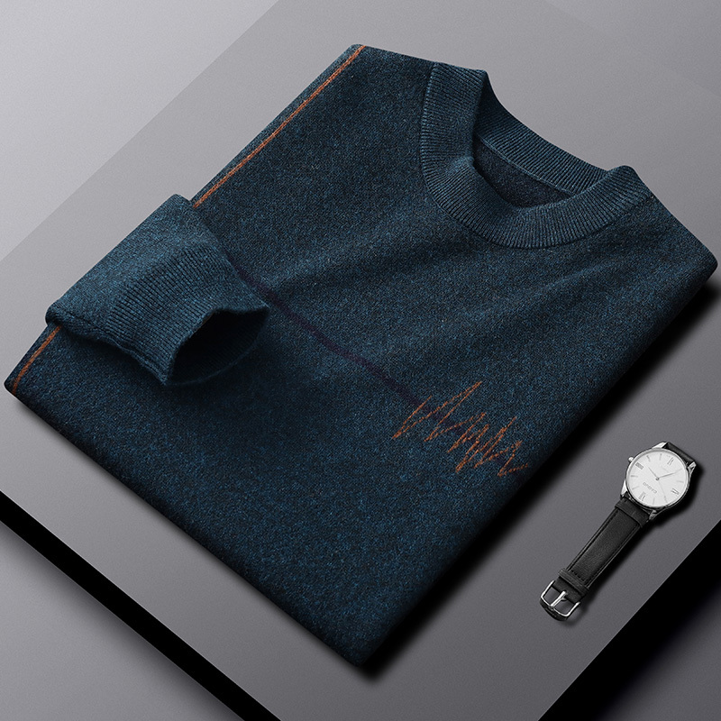 Men's Thickened Warm Round Neck Casual Sweater