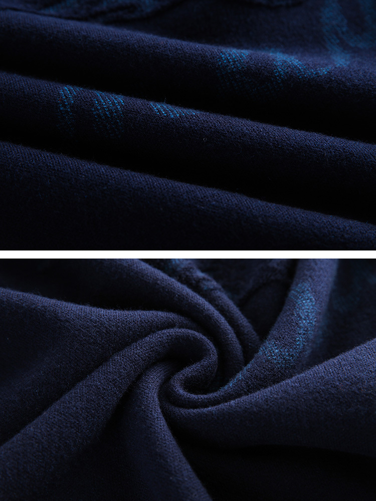 Men's Jacquard Loose Plus Size Wool Sweater - Image 2