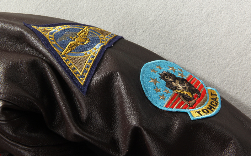 Men's Embroidered Leather Leather Motorcycle Jacket - Image 9