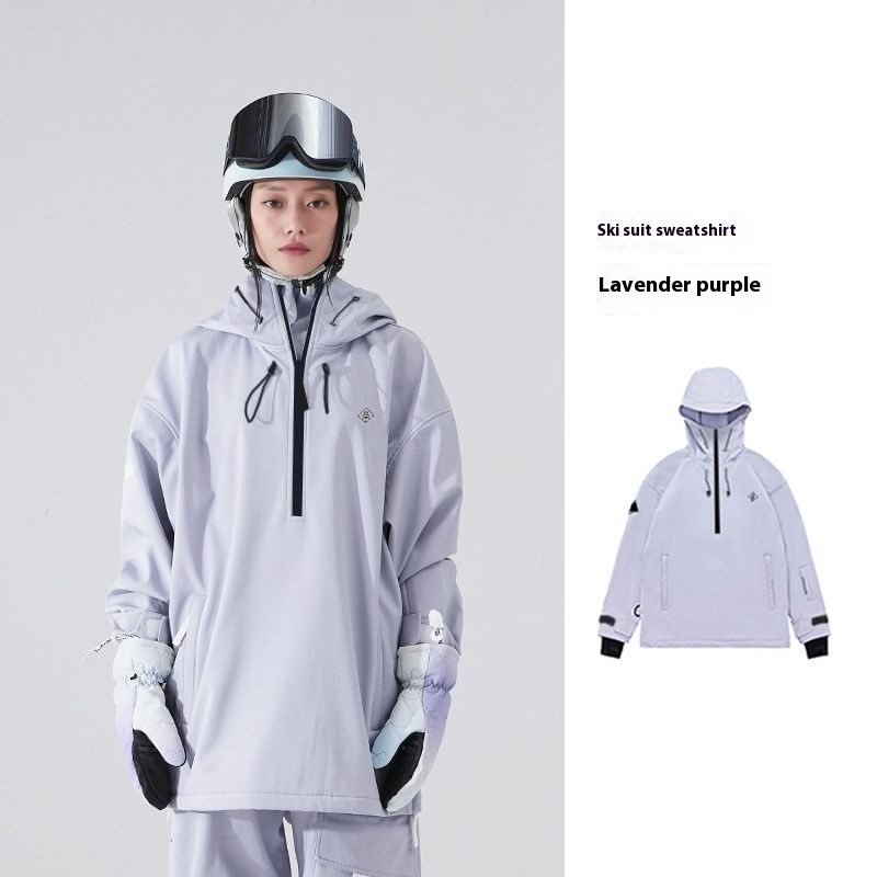 Ski Suit Soft Shell Sweater Women's Men's Pullover Top Veneer Double Board Waterproof Coat - Image 3