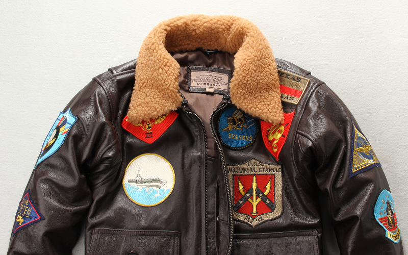 Men's Embroidered Leather Leather Motorcycle Jacket - Image 6