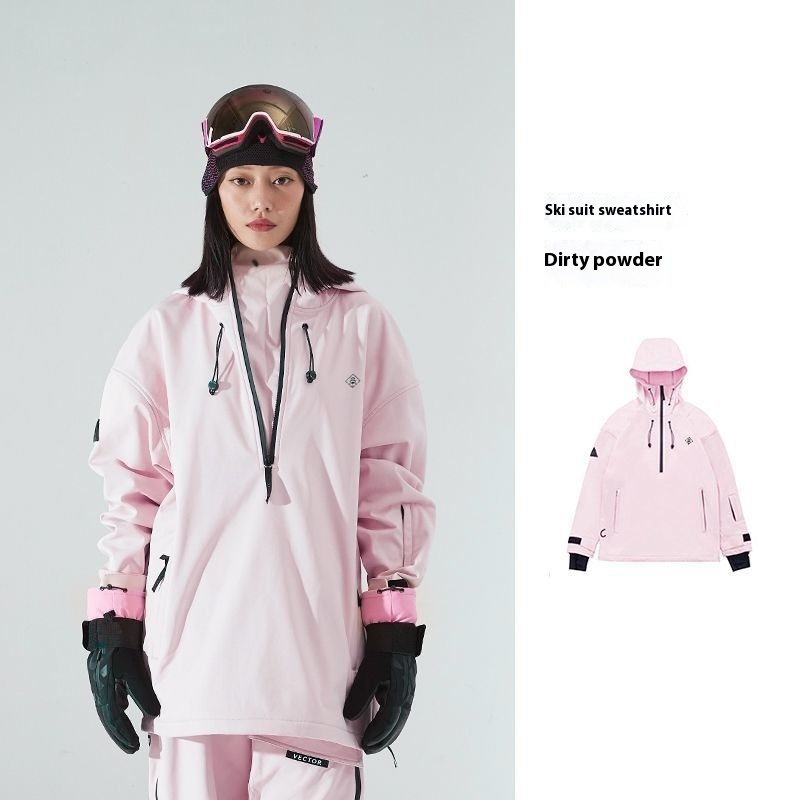 Ski Suit Soft Shell Sweater Women's Men's Pullover Top Veneer Double Board Waterproof Coat - Image 8