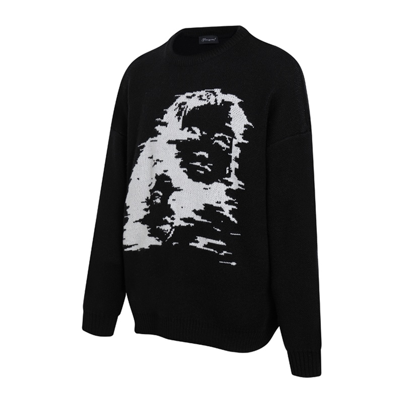 Men's Oversized Thick Jacquard Pullover Sweater - Image 4