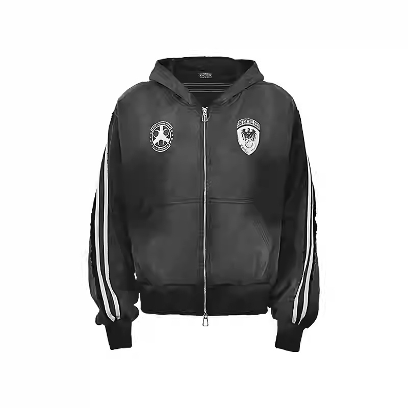 Wash And Make Old Printed Striped Hoodie - Image 3