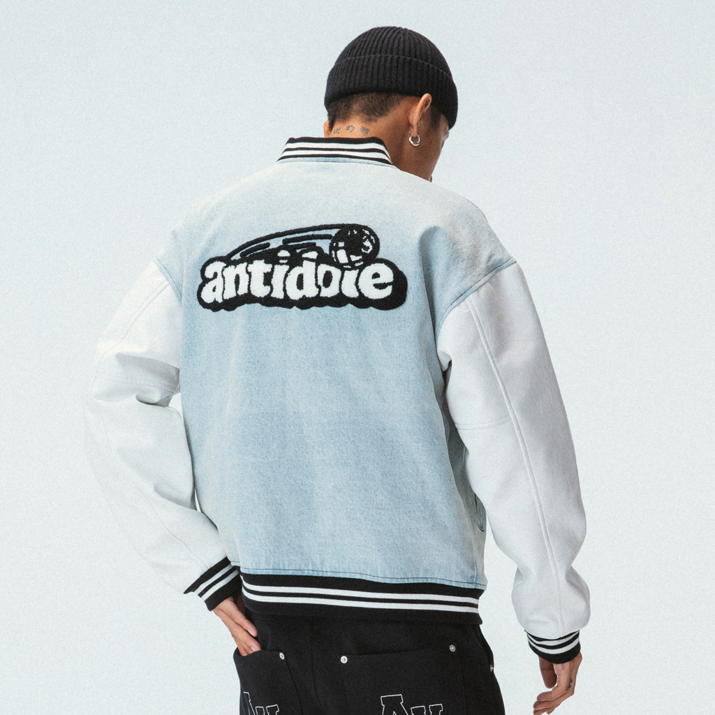 Cotton Towel Embroidered Washed Denim Baseball Uniform - Image 2