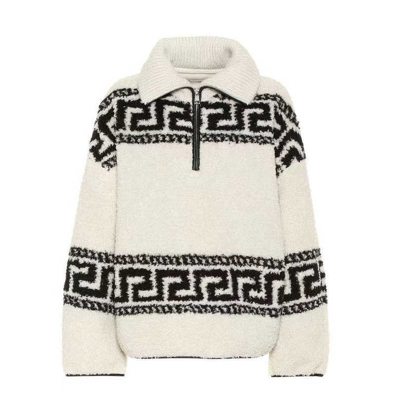 Short Zipper Polo Large Lapel Lamb Wool Loose Woolen Coat - Image 2