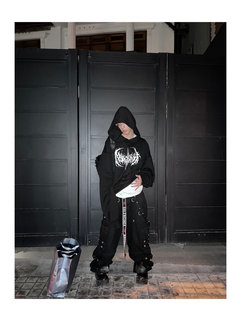 Long Sleeve Hooded Opium Style Pattern Sweater - Image 6