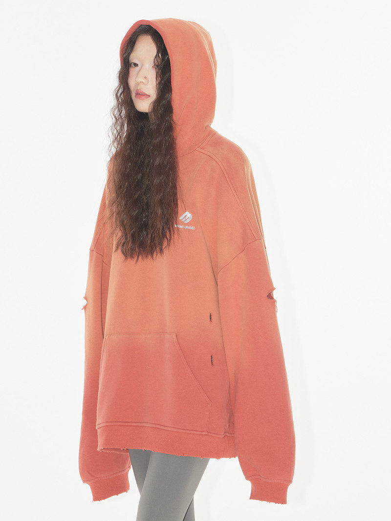 Worn Out And Torn Soft Comfortable Loose Hoodie - Image 3