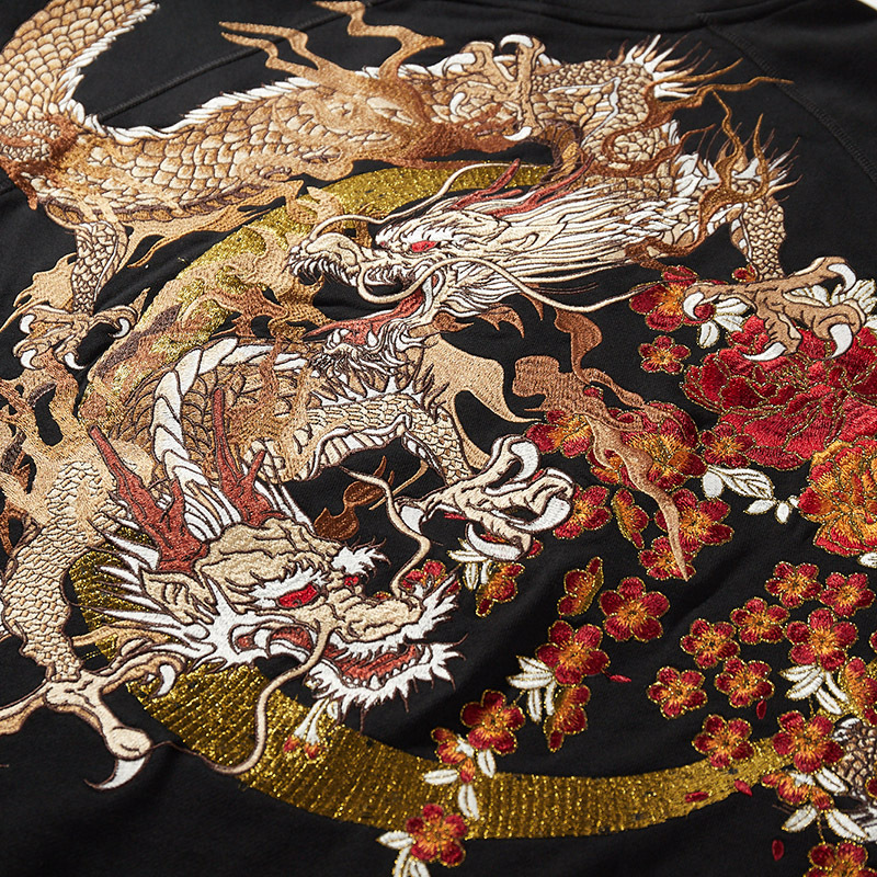 Heavy Industry Embroidered Hoodie Men's Dragon - Image 4