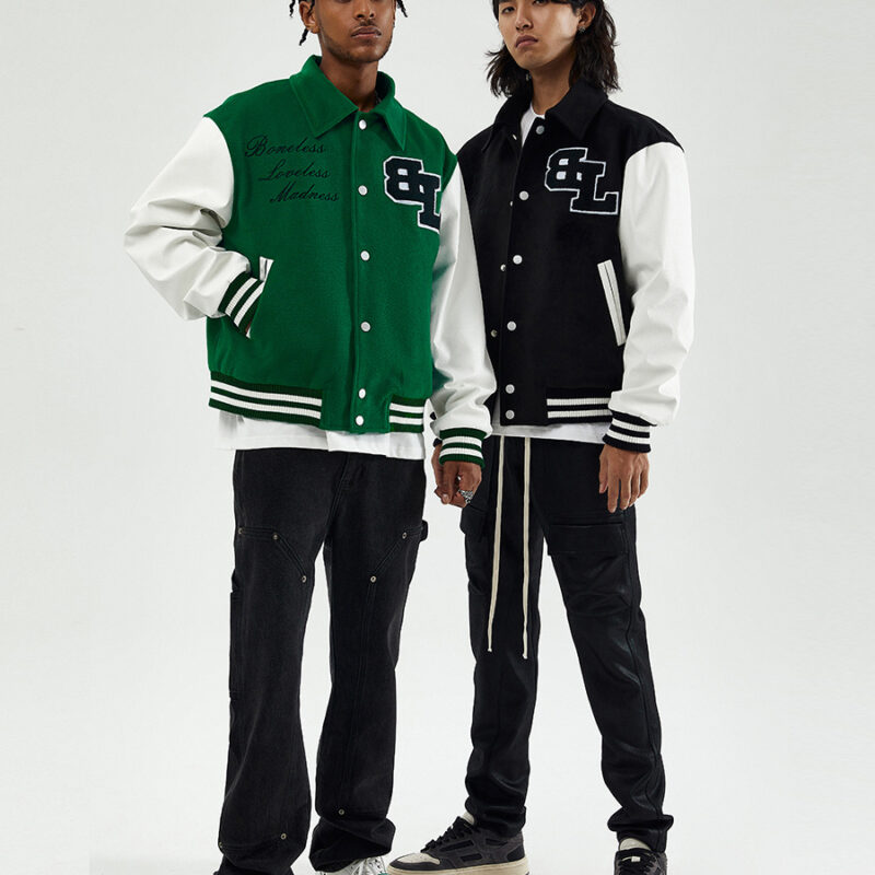 Embroidered Baseball Uniform Men's American High Street Fashion Brand Jacket