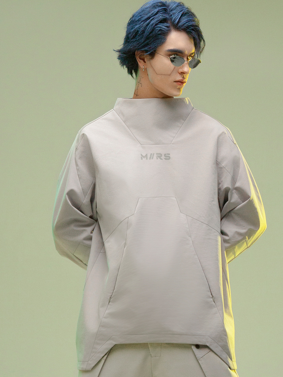 Men's And Women's Fashion Embedded Structure Vertical Cutting Pullover Coat - Image 9